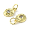 Rack Plating Brass Micro Pave Cubic Zirconia Pendants KK-K332-11G-3