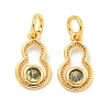 Brass Micro Pave Cubic Zirconia Pendants KK-P275-34G-1