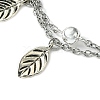 304 Stainless Steel Cable Chains Double Layer Multi-strand Bracelet BJEW-TA00458-3