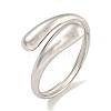 Non-Tarnish 304 Stainless Steel Teardrop Open Cuff Ring for Women RJEW-A043-19P-1