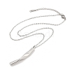 304 Stainless Steel Twist Stick Pendant Cable Chain Necklaces NJEW-H044-08P-2