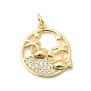 Brass Micro Pave Cubic Zirconia Pendants KK-P343-01B-G-1