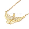 Clear Cubic Zirconia Eagle Pendant Necklace NJEW-O125-16G-1