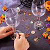 12Pcs Halloween Theme Glass Wine Glass Charms AJEW-TAC00024-5