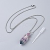 Natural Gemstone Perfume Bottle Pendant Necklaces NJEW-F251-09P-2