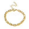 Rectangle Brass Pave Cubic Zirconia Link Chain Bracelets for Women BJEW-P385-05G-07-1