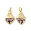 Brass Micro Pave Colorful Cubic Zirconia Charms KK-E068-VF140-2