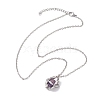 Crystal Stone Cage Pendant Necklaces NJEW-JN04757-01-2