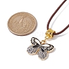 Alloy Enamel Butterfly Pendant Necklaces NJEW-JN04580-04-3
