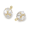 Brass Pave Clear Cubic Zirconia Charms CU-CBAD360-08G-01-2