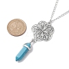 Synthetic Turquoise Pendant Necklaces NJEW-JN04694-01-4