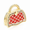 Brass Micro Pave Cubic Zirconia Enamel Pendants ZIRC-Q200-021C-NF-2