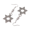 Star of David Alloy Dangle Earrings for Women Men EJEW-JE05840-4