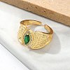 Brass Micro Pave Cubic Zirconia Cuff Rings for Women RJEW-U041-19G-3