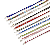 10Pcs 10 Colors Iron & Brass with Glass Rhinestone Bracelets AJEW-TA0001-29-2