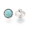 Zinc Metal Alloy & Natural Turquoise Buttons LS-BUTT-WH0057-001BAS-2