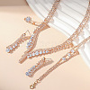 Luxury Alloy Tassel Bracelets & Earrings & Necklaces & Rings Sets YN1358-1-1