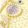 100Pcs Crackle Transparent Glass UV Reactive Beads GLAA-TA0004-28B-6