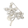 Alloy Crystal Rhinestone Flower Brooch JEWB-U006-14P-2