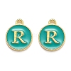 Golden Plated Alloy Enamel Charms ENAM-Q437-15R-1