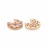 Brass Micro Pave Cubic Zirconia Charms KK-S364-269D-2