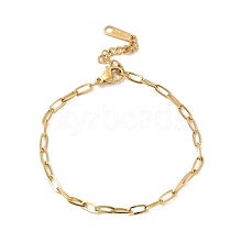 Ion Plating(IP) 304 Stainless Steel Paperclip Chain Bracelet for Women BJEW-G667-05G