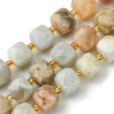 Natural Multi-Moonstone Beads Strands G-Q010-A04-01-1