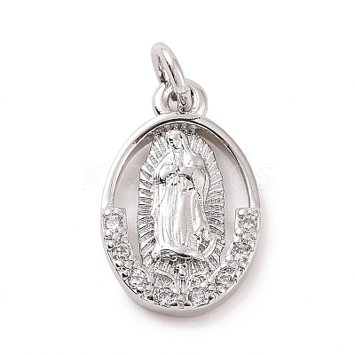 Brass Micro Pave Cubic Zirconia Pendants KK-C012-10P-1