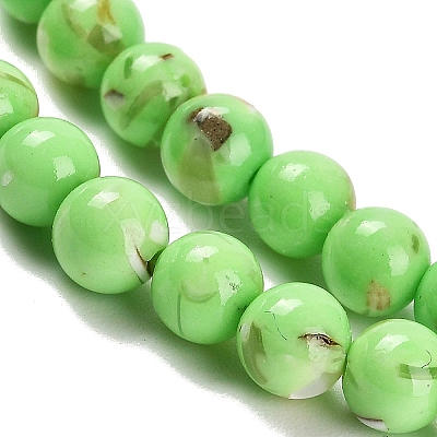 Assembled Synthetic Stone and Trochus Shell Beads Strands G-B128-08A-07-1