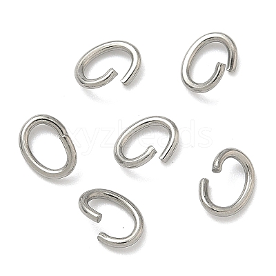Tarnish Resistant Oval 304 Stainless Steel Open Jump Rings X-STAS-R067-01-1