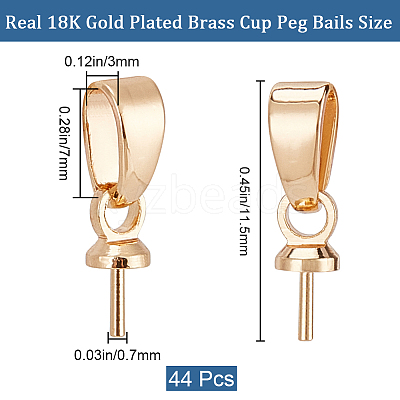 44Pcs Brass Cup Peg Bails KK-CN0002-98-1