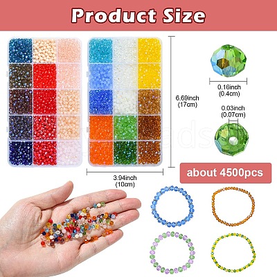 4500Pcs 30 Styles Electroplate Glass Beads Strands EGLA-YW0003-99-1