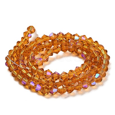 Transparent Electroplate Glass Beads Strands EGLA-A039-T4mm-L28-1