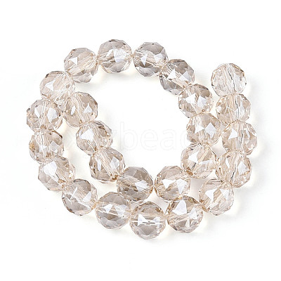 Electroplate Transparent Glass Round Beads Strands EGLA-T029-8mm-12T-15-1