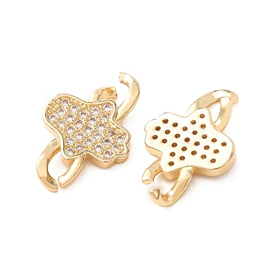 Brass Micro Pave Cubic Zirconia Connector Charms LS-CU-CJC6430-01G-1