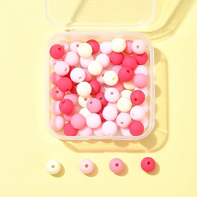70Pcs Rubberized Style Acrylic Beads MACR-FS0001-71B-1