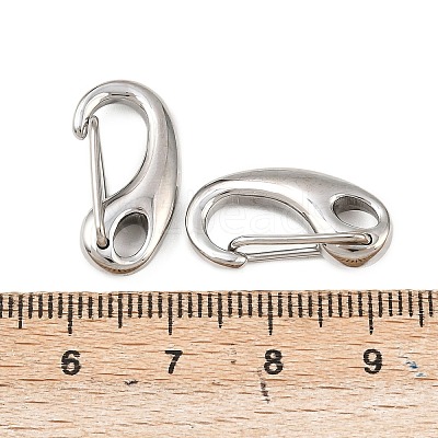 Tarnish Resistant Polished 304 Stainless Steel Keychain Clasp Findings X-STAS-R072-59A-1