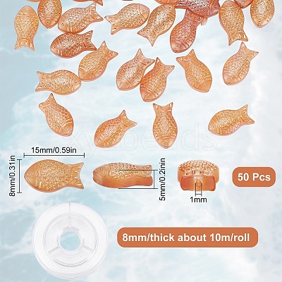 DIY Fish Beaded Bracelet Making Kit EGLA-SC0001-09C-1
