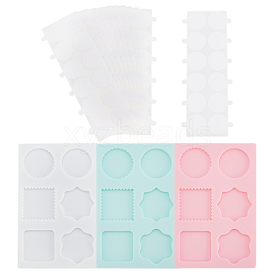 3Pcs 3 Color Square & Round & Flower Silicone Wax Melt Molds DIY-DR0001-35-1