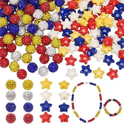 240Pcs 8 Styles Pave Disco Ball Beads FIND-PH0022-20-1