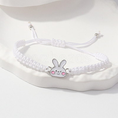 Easter Adjustable Alloy Enamel Link Polyester Cord Braided Bracelets WGB2890-01-1