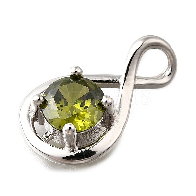925 Sterling Silver Pave Cubic Zirconia Pendants STER-V001-03P-08-1