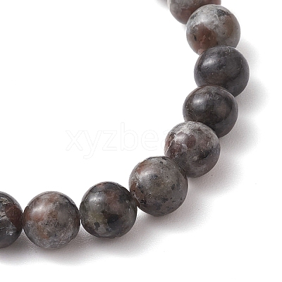 8mm Round Natural Fluorescent Syenite Rock(Glow under UV Light) Beaded Streth Bracelets BJEW-JB10859-1