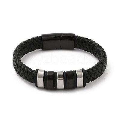 Braided Leather Cord Bracelets for Men BJEW-Z081-11EB-01-1