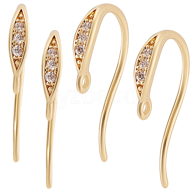 8 Pairs Brass Earring Hooks KK-BBC0027-65G-1