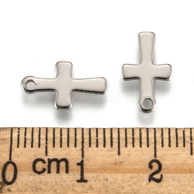 Tarnish Resistant Stainless Steel Tiny Cross Charms STAS-Q168-07-1