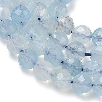 Natural Aquamarine Beads Strands G-B168-A02-4mm-1