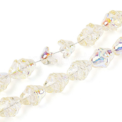 Electroplate Transparent Glass Beads Strands EGLA-N020-03B-1