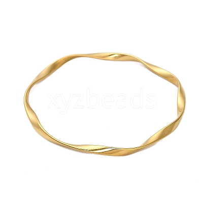 304 Stainless Steel Twisted Bangles for Women BJEW-Q040-07G-1