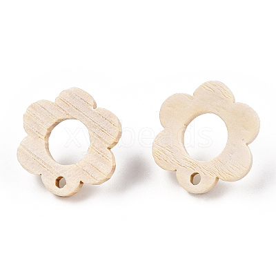 Ash Wood Stud Earring Findings EJEW-N017-011W-1